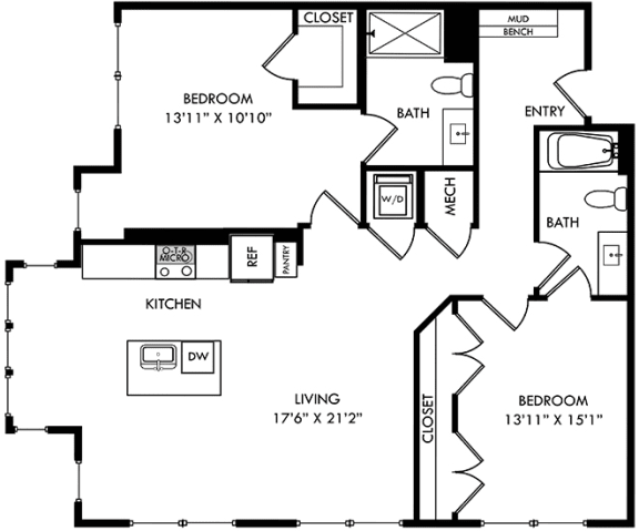 a floor plan of a house with two floors and a staircase