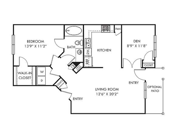 a floor plan of a house with a bedroom and a living room