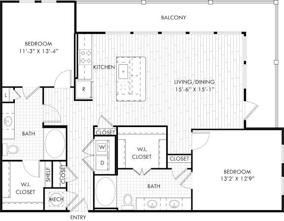 A black and white image of a house floor plan.