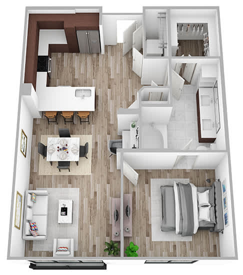 a 3 bedroom floor plan with a bathroom and a living room