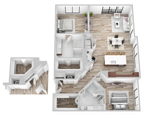 2 bedroom floor plan  the residences at