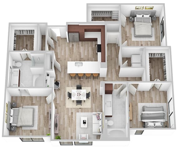 3 bedroom floor plan  the residences at sawmill estates apartments in