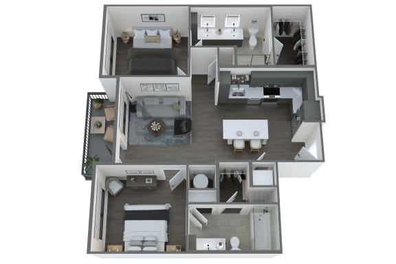 the cypress floor plan  studio with 2 bedroom