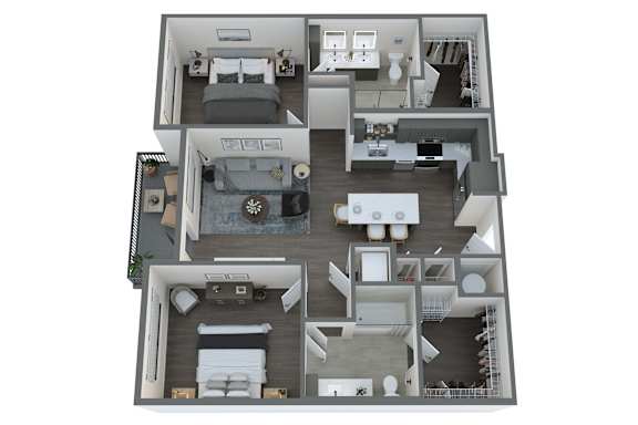 the cypress floor plan  studio with bedroom and living room