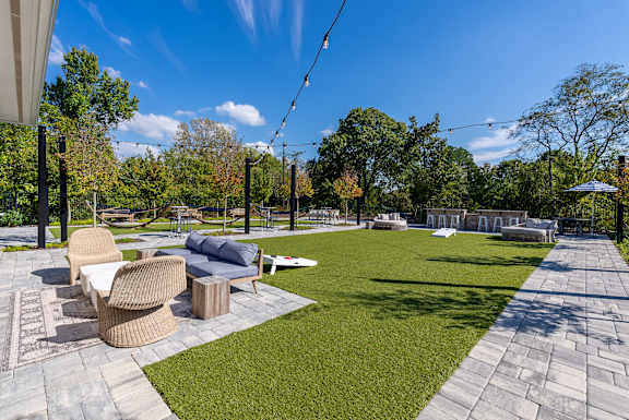 A sunny day at the park with a clear blue sky.