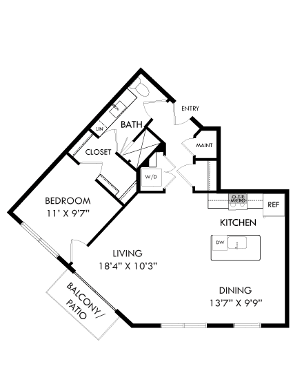A floor plan of a house with a kitchen, dining room, and bedrooms.