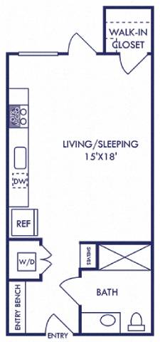 floor plan of a small house with a bathroom and a bedroom