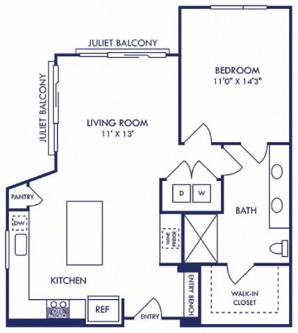 a floor plan of a house with a bedroom and a living room