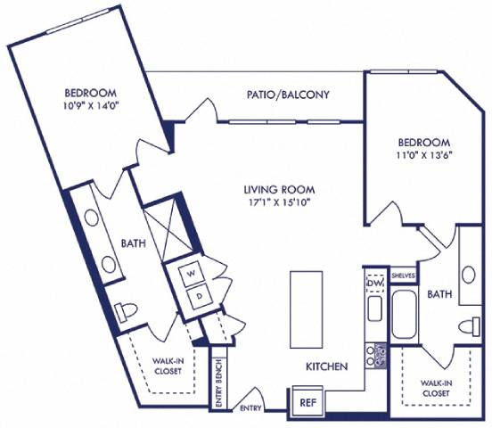a blueprint of a floor plan with bedrooms and bathrooms
