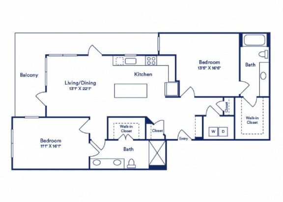 a floor plan of a house with bedrooms and baths