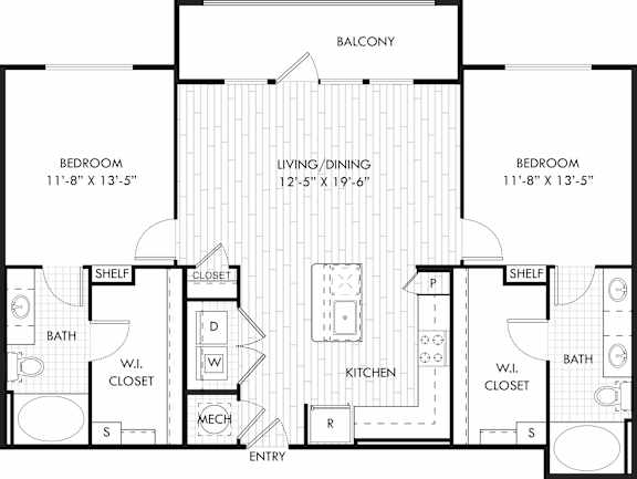 A black and white floor plan of a house with a balcony.