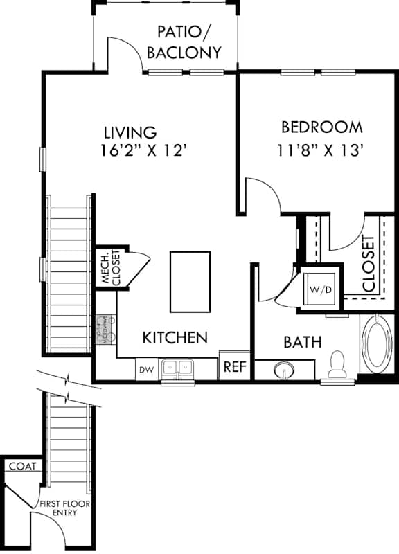 A black and white image of a house floor plan.
