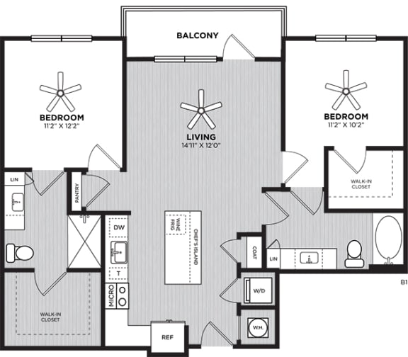 the 2 bedroom sturdivant floorplan