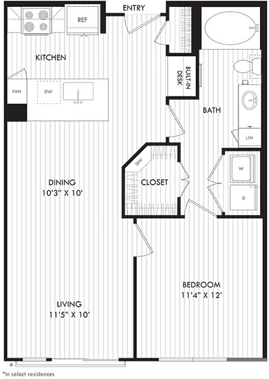 a floor plan of a small house with a bedroom and a bathroom