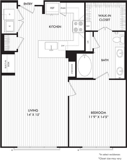 a floor plan of a home with a bedroom and a living room