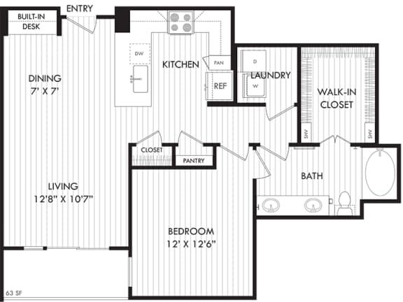 a floor plan of a bedroom house with a closet and a bathroom