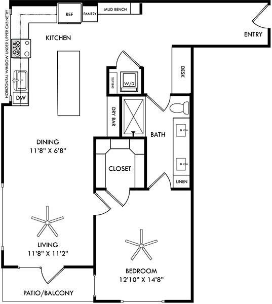 a floor plan of a house with a bedroom and a living room