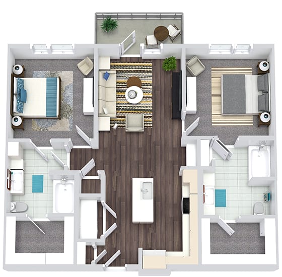 a 3d drawing of a floor plan with a bedroom and a bathroom