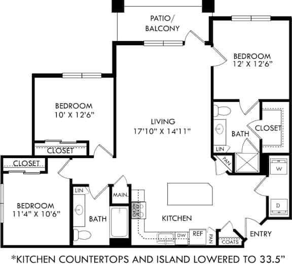 A black and white image of a floor plan for a house.