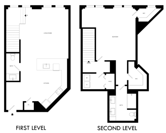 floor plan of the first and second floors of the house