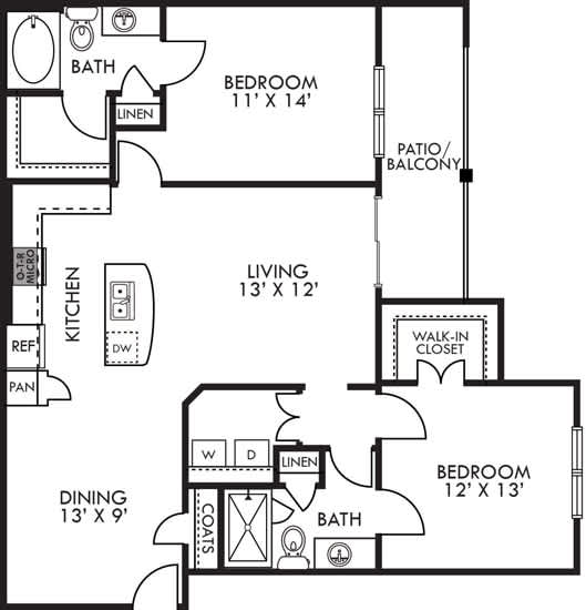A black and white image of a house floor plan.