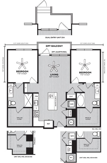 The 2 bedroom tillman floorplan
