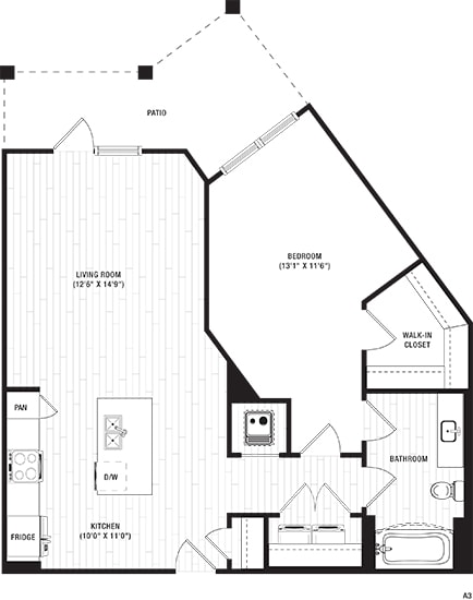 a floor plan of a bedroom apartment