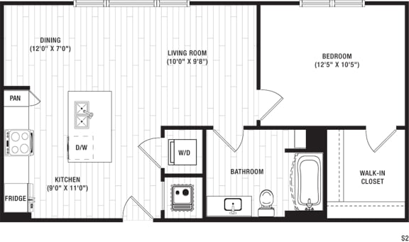 bedroom floor plan | luxury apartments in towson md | the southerly