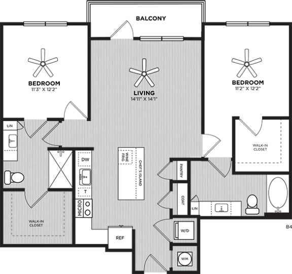 the 2 bedroom turner floorplan