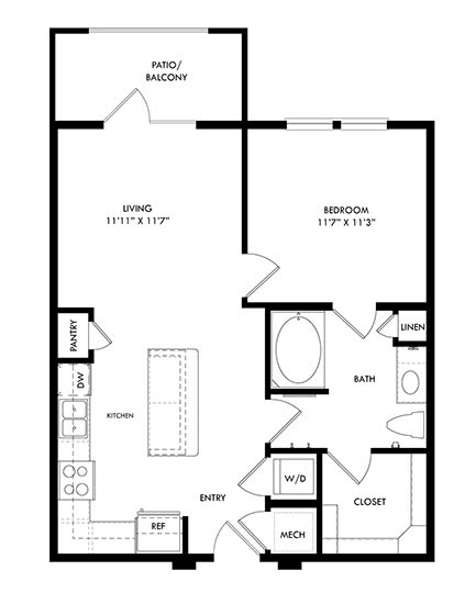 a floor plan of a residence with an open floor plan