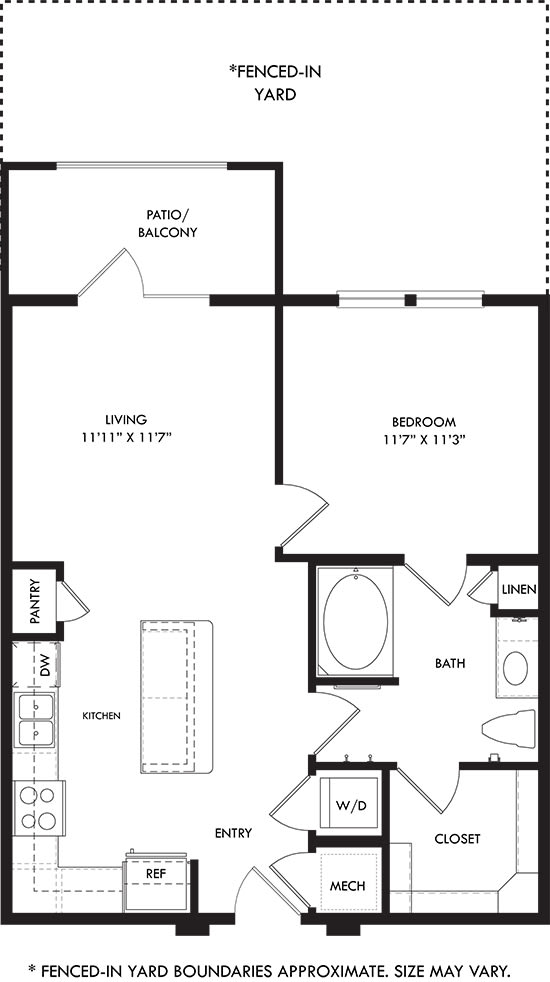 a floor plan of a house with a bedroom and a living room