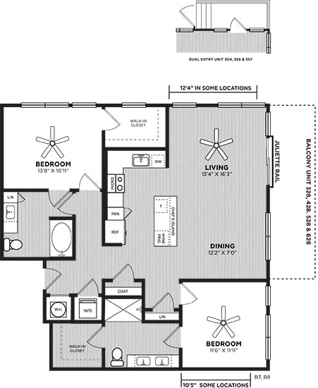 the 2 bedroom warfield floorplan