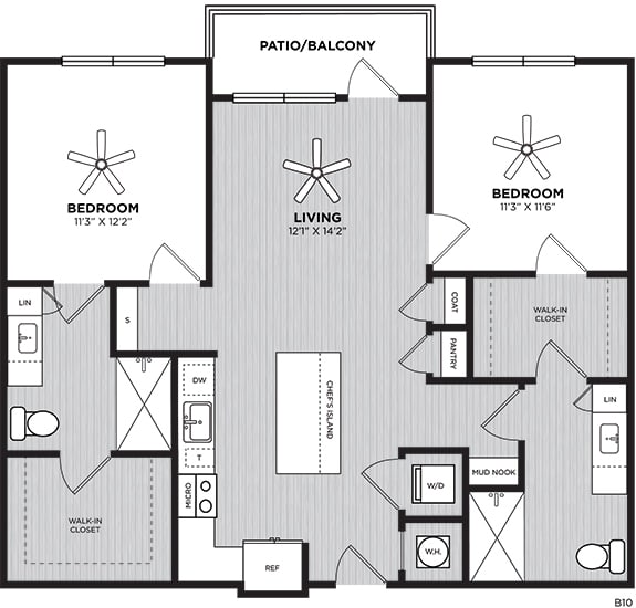 the 2 bedroom zoubek floorplan
