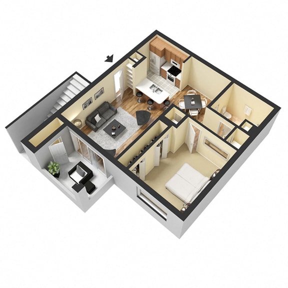 1 Bedroom 1 Bath Floor Plan at Heritage Bay, Florida, 34957
