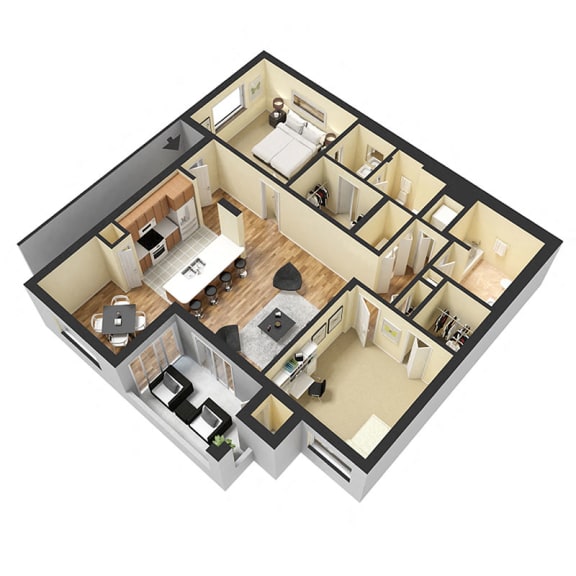 2 Bedroom 2 Bathroom Floor Plan at Heritage Bay, Jensen Beach, FL