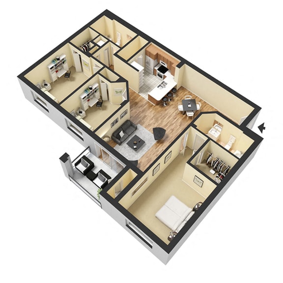 Floor Plan  2 Bedroom Floor Plan at Heritage Bay, Jensen Beach, 34957