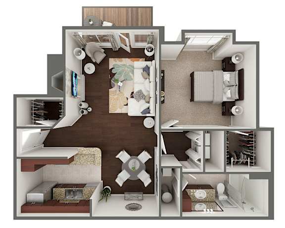 Floor Plan  Venetian I 1 Bed 1 Bath Floor Plan at Wynfield Trace, Georgia, 30092