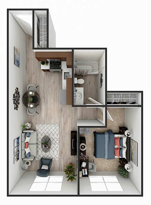 A1 Floor Plan at Heritage at the River, Manchester, 03102