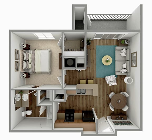 A1 - 1 Bedroom 1 Bath Floorplan Image A1 - 1 Bedroom 1 Bath Floorplan Image