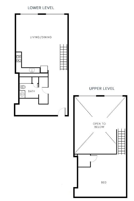 A7 1 Bed 1 Bath Floor Plan Layout at Riverwalk Apartments, Lawrence, Massachusetts 01843