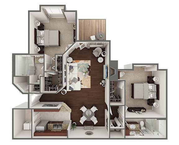 Westminister I 2 Bed 2 Bath Floor Plan at Wynfield Trace, Georgia, 30092