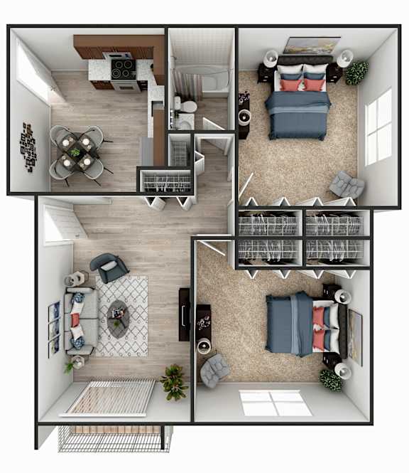 B2 Floor Plan at Heritage at the River, Manchester, 03102
