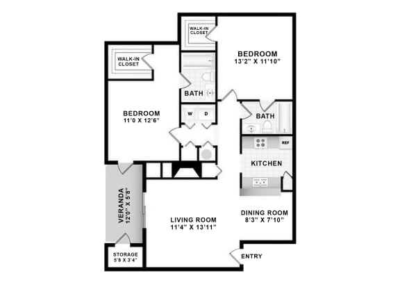 B2 Floor Plan B2 Floor Plan at The Pointe at Irving Park, North Carolina