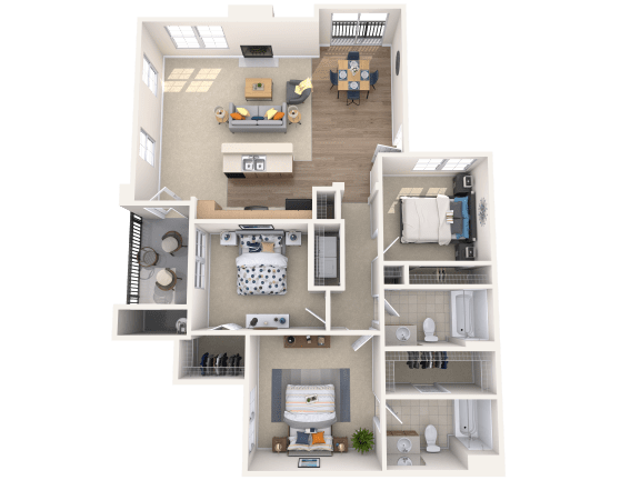 The Churchill - 3x2 - 1,305 sq. ft. at Broadstone Towne Center, Albuquerque, 87106