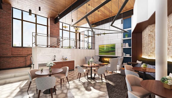Coffee & Tea Lounge at Riverwalk Apartments, Lawrence, Massachusetts