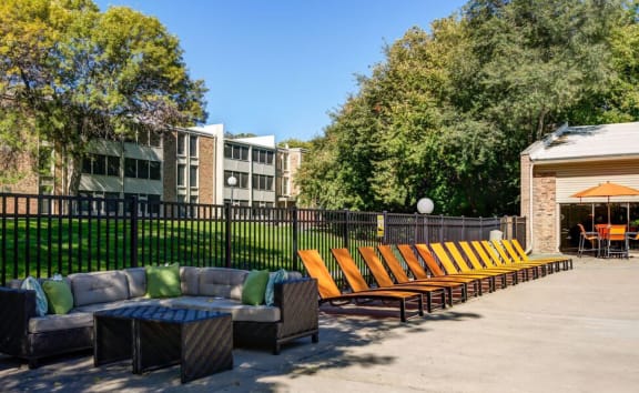 poolside loungers at Glen at Burnsville, Burnsville