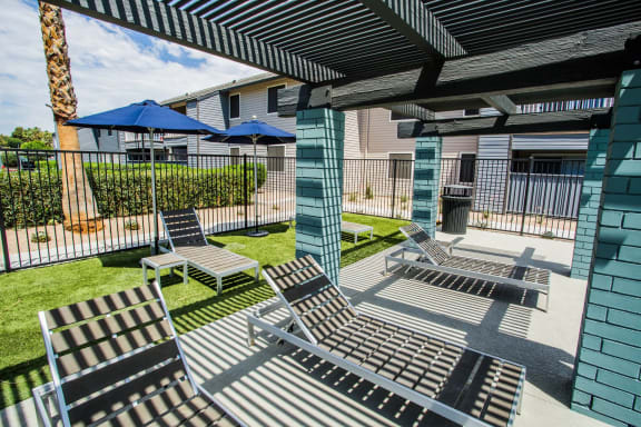 Poolside Sundeck at 2900 Lux Apartment Homes, Las Vegas, Nevada