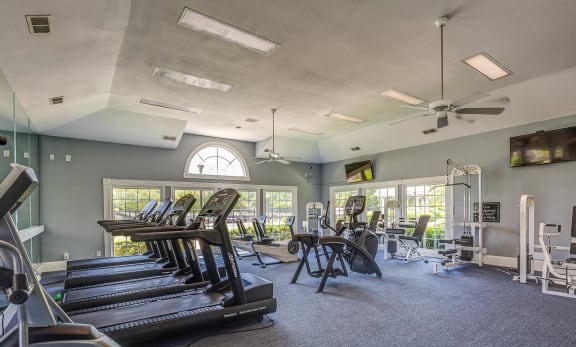 Fitness Center Equipment at Bridford Lake Apartments, Greensboro, NC, 27407