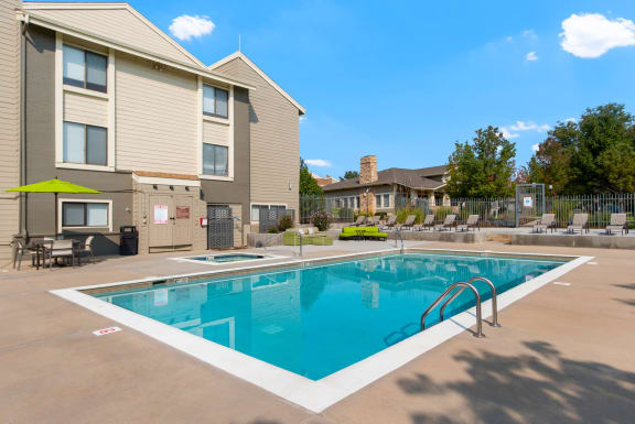 Pool with Sundeck at Deer Crest Apartments, Colorado