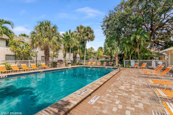 Relaxing Pool Area With Sundeck at Sarasota South, Bradenton, FL